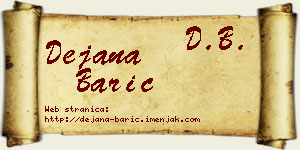 Dejana Barić vizit kartica